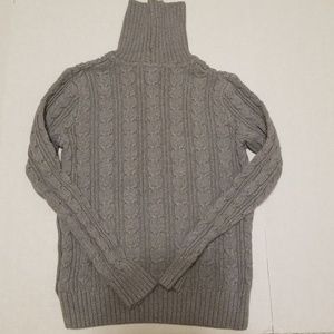 Jeanne Pierre Gray Cable Knit Sweater